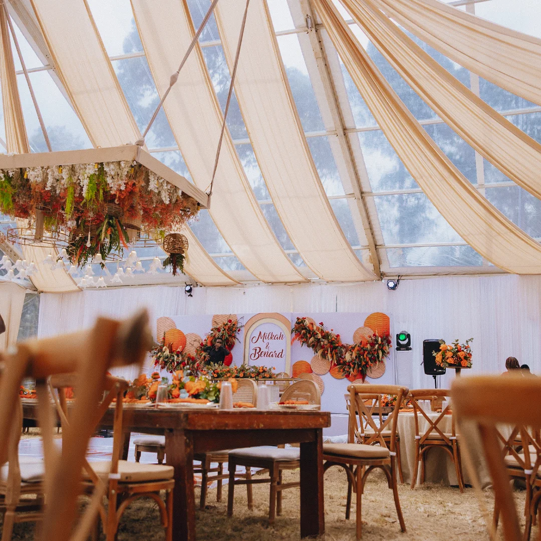 Luxury Wedding Setup with Elegant Tent and Décor